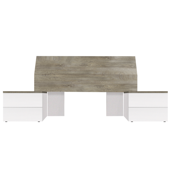 Dormitorio Oikos acabado blanco artik combinado con roble alaska