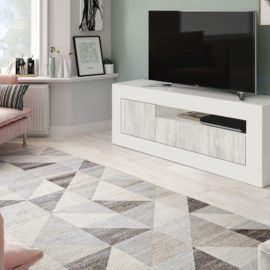 Mueble TV Velho acabado blanco artik combinado blanco velho de Fores Diseño