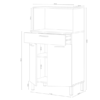 Mueble auxiliar de cocina para microondas acabado Blanco Artik combinado con Roble Canadian de Forés Diseño