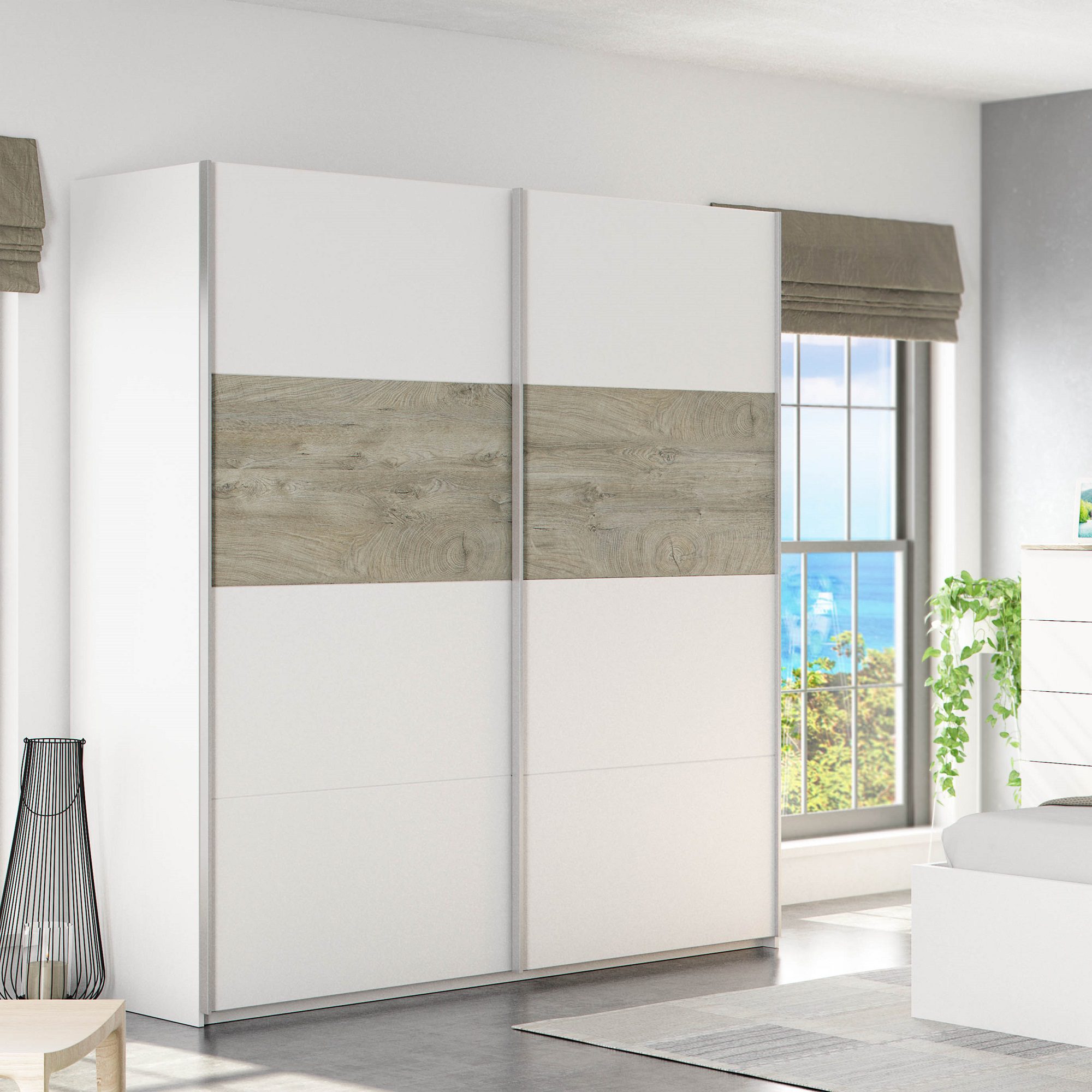 ArmarioOikos acabado blanco artik combinado Roble Alaska