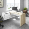 Mesa despacho Style con cajones y reversible acabado en color Roble Canadian combinado en color Blanco Artik de Fores Diseño
