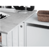 Mesa escritorio Adapta Plus reversible y con posibilidad de montaje en linea o rincón acabado Blanco Artik combinado Cemento de Fores Diseño