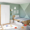 Dormitorio Noa colección Junior acabado Roble Nodi combinado Blanco Artik