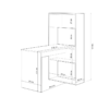 Medidas Mesa escritorio-estantería modelo Duo solución vertical