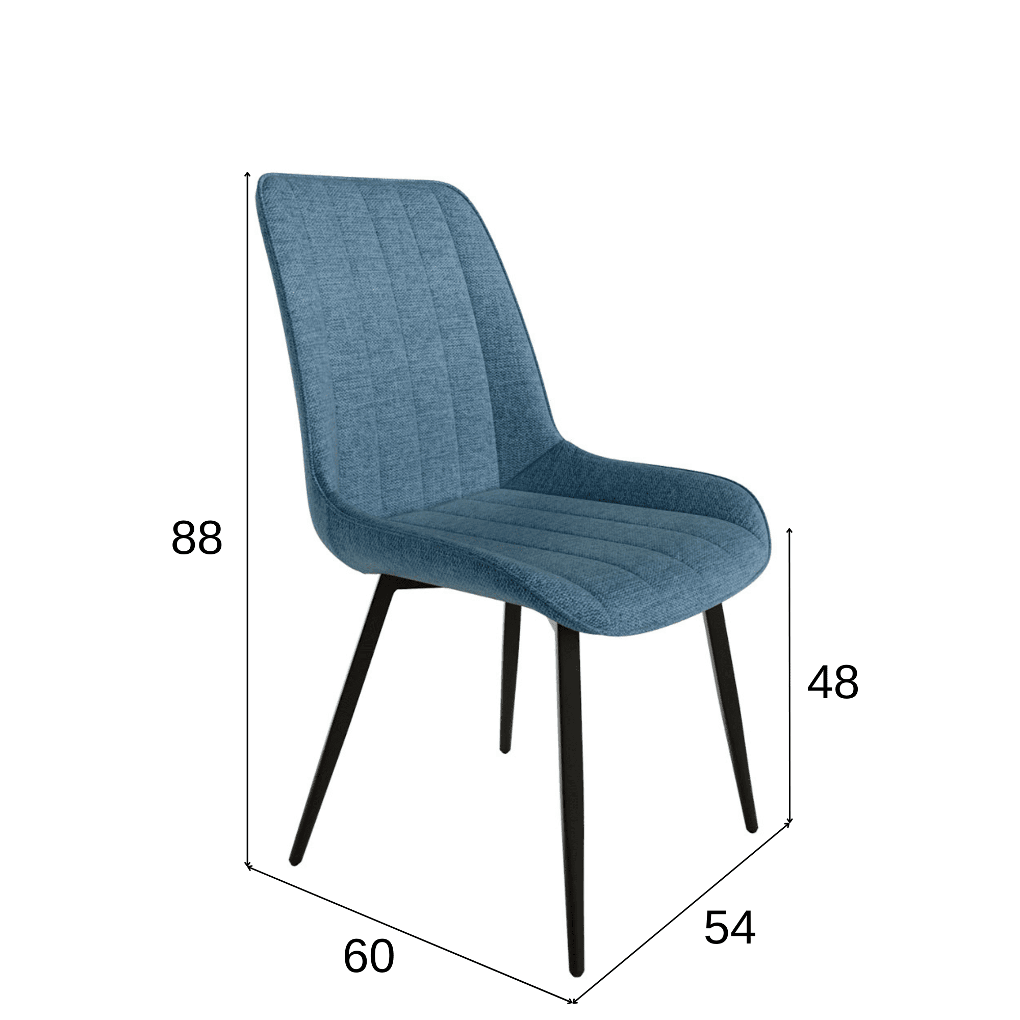 silla Ankara tapizado tela azul