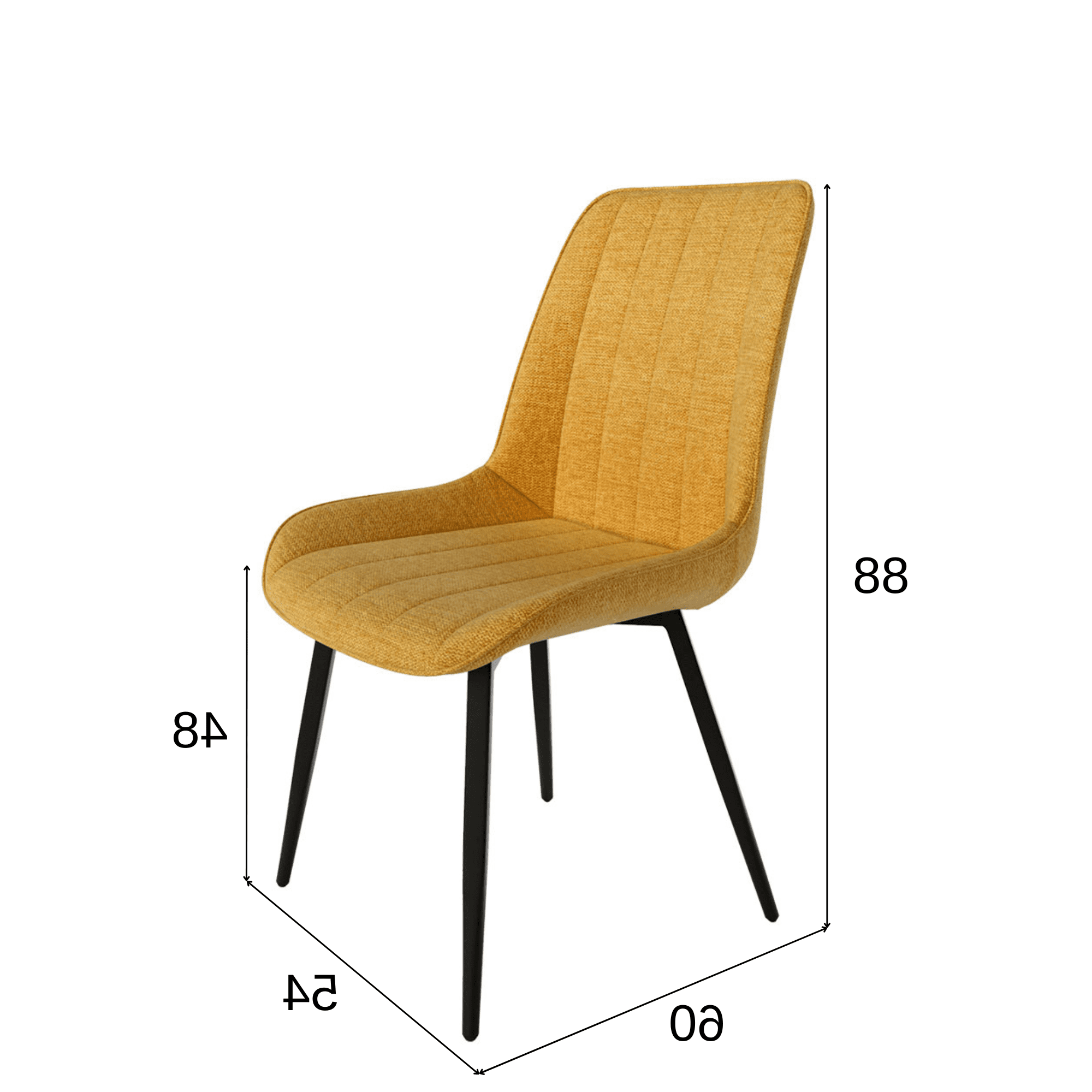 silla Ankara tapizado tela mostaza