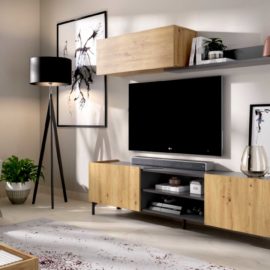 Mueble compacto TV Tass acabado nordic-grafito DEKIT-KITMuebles