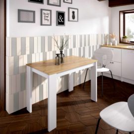 Mesa de cocina fija Aspen acabado blanco-nordic, del programa DEKIT