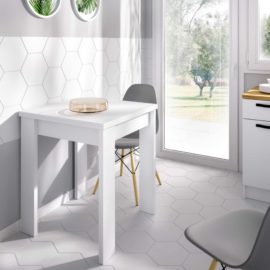 Mesa cocina extensible bok blanco para cocina y comedor, del programa DEKIT