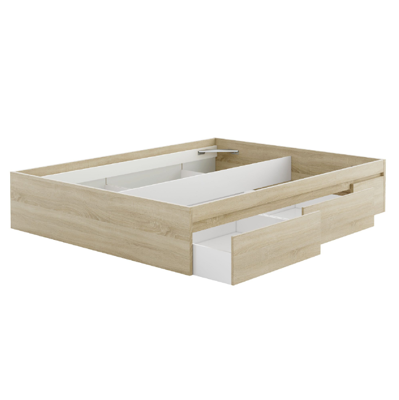 Cama Bed 4 cajones medida 150 x 190 Roble Canadian