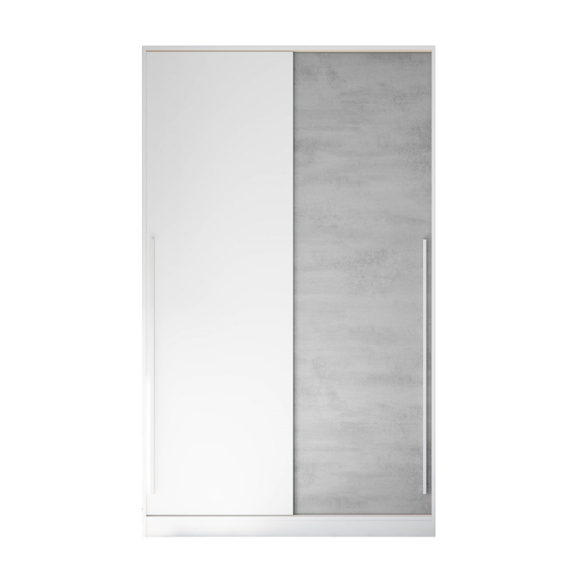 Armario 2 puertas correderas NOON Blanco Artik-Cemento 120cm