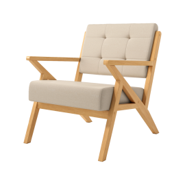 BUTACA MODERNA CON PATA DE MADERA SAKURA.