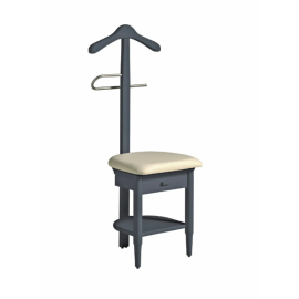 GALÁN DE NOCHE CON ASIENTO EN POLIPIEL, CAJÓN Y ESTANTE PARA CALZADO