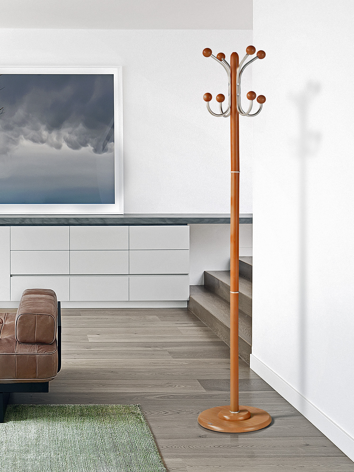 Comprar PERCHERO GIRATORIO DE MÁSTIL EN PARTES Y BASE REDONDA a