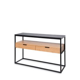 CONSOLAS YURI MODERNA EN ROBLE Y NEGRO - ELEGANTE